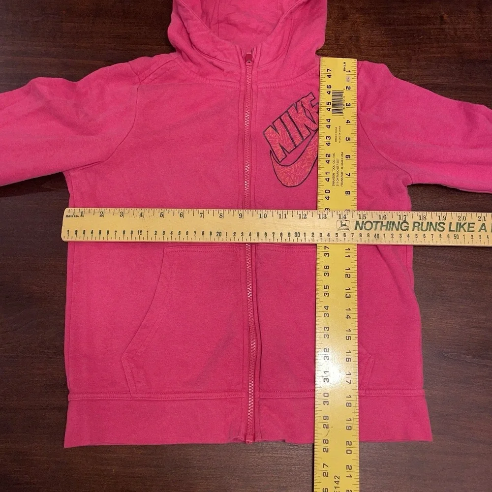 Nike Girls' Club FZ Bright Pink Zip-up Fleece Hoodie Size Large